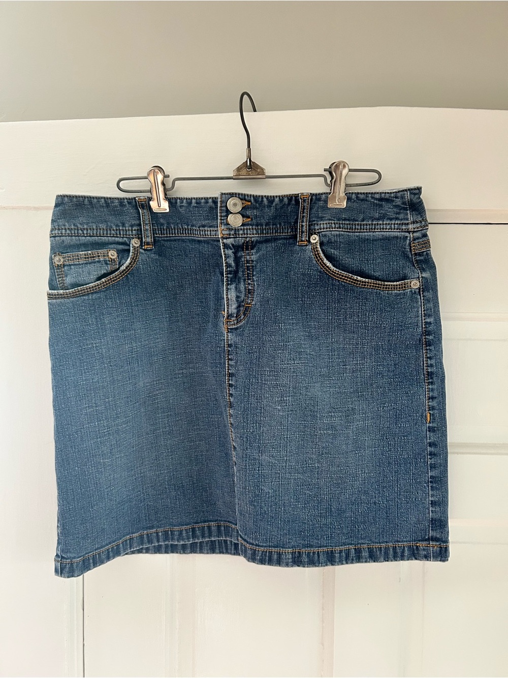 LOFT Blue Denim Mini Skirt